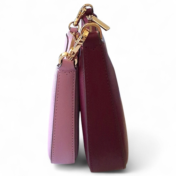 Kate Spade Duet Crossbody Duo Bag Colorblock Soft Blackberry & Pink - Picture 7 of 16